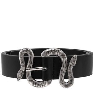 •Just Slithering Thru• Vegan Leather Textured Snake Logo Belt